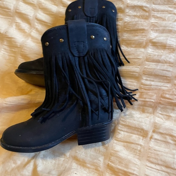 NWOTS FRINGE Leather Infant Toddler Cowboy cowgirl Boots! old west size 4C RARE! - Picture 5 of 6